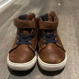 Wonder Nation Kids Brown High-Top Sneakers with Navy Accents